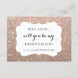 私の新婦付添人結婚式日のバラのグリッターです 招待状