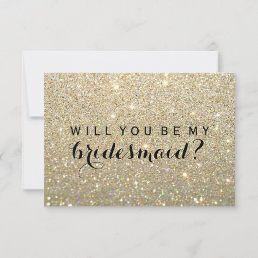 私の新婦付添人-すてきな金ゴールドです 招待状 (正面)