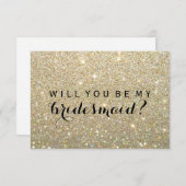 私の新婦付添人-すてきな金ゴールドです 招待状 (正面/裏面)