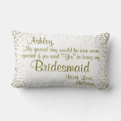 私の新婦付添人|の金ゴールドの紙吹雪のコーヒー・マグがあって下さい ランバークッション (裏面)