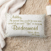 私の新婦付添人|の金ゴールドの紙吹雪のコーヒー・マグがあって下さい ランバークッション (ブランケット)