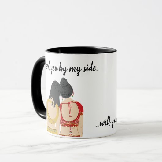 私の新婦付添人-インドの女の子です マグカップ (正面左)