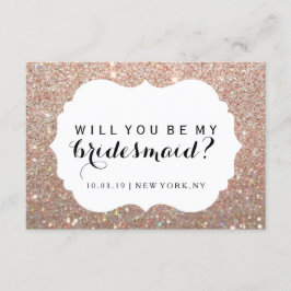 私の新婦付添人-服を着たばら色の金ゴールドのすてきです 招待状