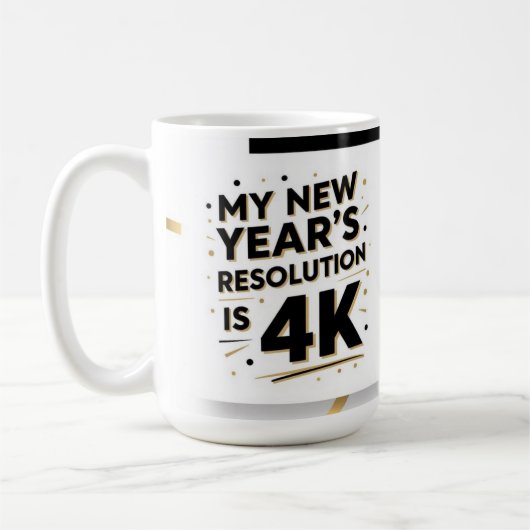 私の新年の抱負は4K コーヒーマグカップ (左)