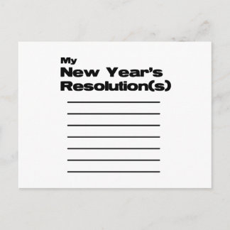 私の新年の決断のリスト シーズンポストカード