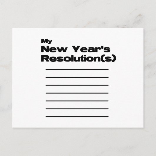私の新年の決断のリスト シーズンポストカード (正面)