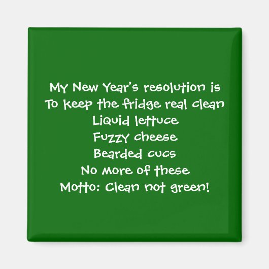 私の新年の解像度マグネット マグネット (正面)