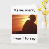 私の新郎が結婚式の日のシルエットを カード (黄色い花)