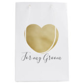 私の新郎のギフトバッグのため ミディアムペーパーバッグ (正面)