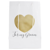 私の新郎のギフトバッグのため ミディアムペーパーバッグ (裏面)