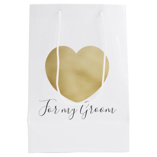 私の新郎のギフトバッグのため ミディアムペーパーバッグ (裏面)
