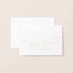 私の新郎の結婚式にギフトに手入れをするロマンチックな花嫁 箔カード