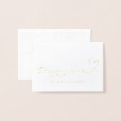 私の新郎の結婚式にギフトに手入れをするロマンチックな花嫁 箔カード (封筒付き正面)