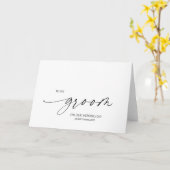 私の新郎シンプルに白黒の結婚式の日 カード (黄色い花)