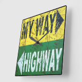 私の方法かハイウェー スクエア壁時計 (傾斜)