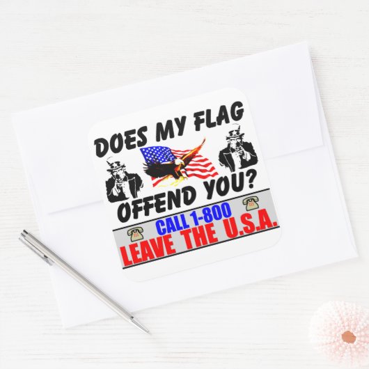 私の旗はあなたを怒らせるか? スクエアシール (封筒)