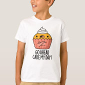 私の日の食べ物パンのケーキをおもしろい行く Tシャツ (正面)