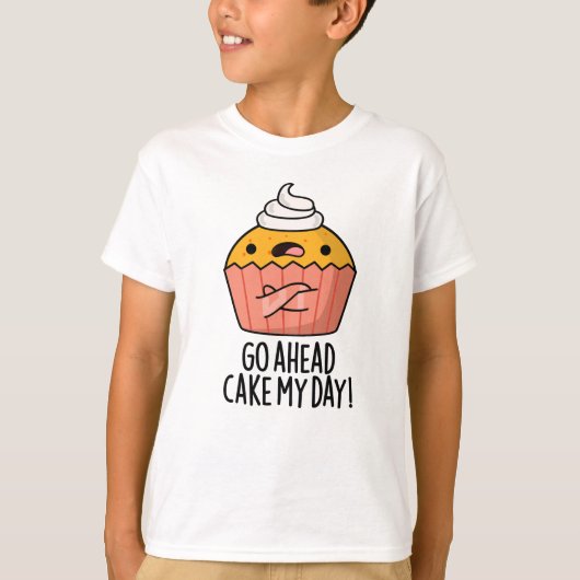 私の日の食べ物パンのケーキをおもしろい行く Tシャツ (正面)