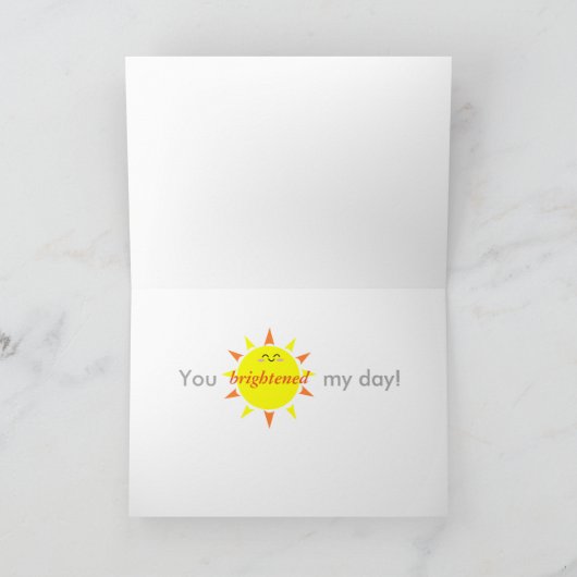 私の日カードを明るくするためにありがとう サンキューカード (内部)