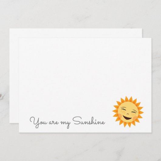 私の日光のかわいい太陽の平らなnotecardsです ノートカード (正面/裏面)