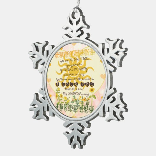 私の日光のハートです スノーフレークピューターオーナメント (右)