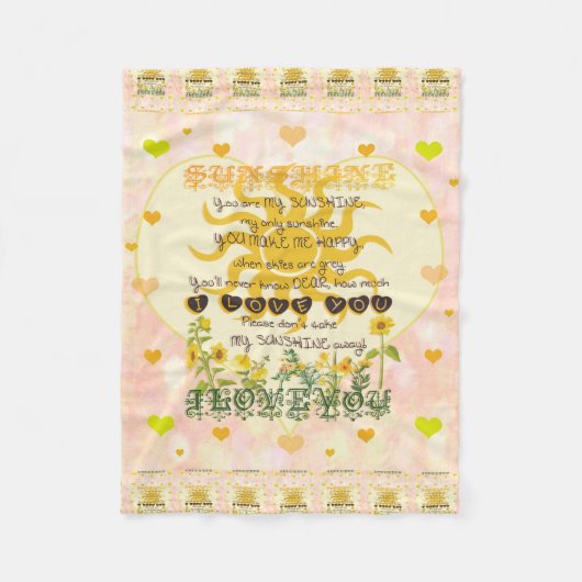 私の日光のハートです フリースブランケット (正面)