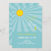 私の日光の誕生日の招待状-ターコイズです 招待状 (正面/裏面)