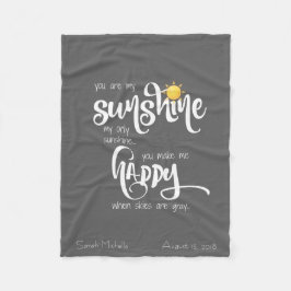 私の日光、名前入りな灰色です フリースブランケット