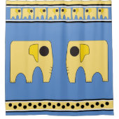 私の日当たりの良い黄色い象 シャワーカーテン (正面)