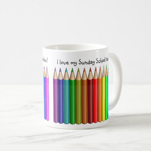 私の日曜学校の先生のマグを愛して下さい コーヒーマグカップ (正面右)