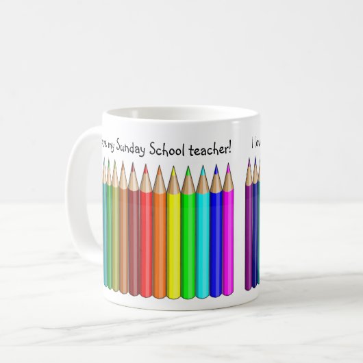 私の日曜学校の先生のマグを愛して下さい コーヒーマグカップ (正面左)