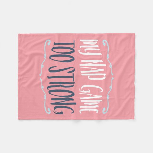 私の昼寝のゲームの余りに強くおもしろいな引用文 フリースブランケット (正面(横))