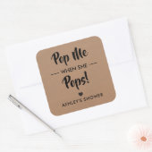 私の時ポップ・アートの、彼女のポップ、赤ちゃんシャワーの贈り物ラベル、クラフト スクエアシール (封筒)