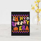 私の時代かわいい不気味幽霊面白いハロウィーン カード (黄色い花)