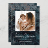 私の時代に私たちの初めてのクリスマスは松の黒 シーズンカード (正面/裏面)