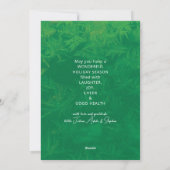 私の時代に私たちの初めてのクリスマスは緑と赤の松 シーズンカード (裏面)