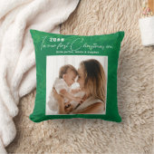 私の時代に緑の松の雪の私たちの初めてのクリスマス クッション (ブランケット)