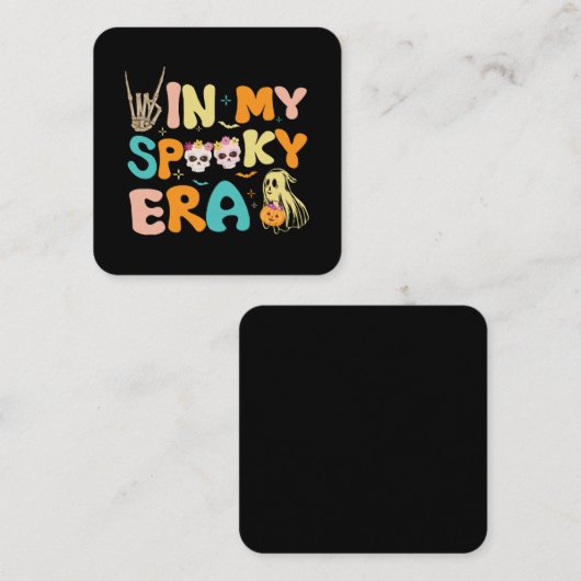 私の時代の不気味シーズン不気味ハロウィーン スクエア名刺 (正面/裏面)
