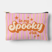 私の時代不気味オレンジと紫ストライプの アクセサリーポーチ (正面)