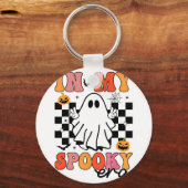 私の時代不気味女性の男性の子供ハロウィンカボチャ キーホルダー (正面)