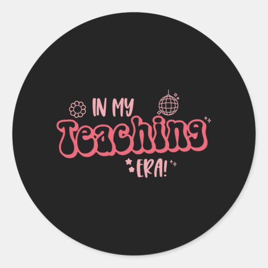 私の時代教えの先生学生おもしろいGroovy ラウンドシール (正面)