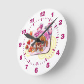 私の時計のイチゴ ラウンド壁時計 (傾斜)