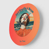 私の時間だけ呼吸&ドリームレトロ私の時間 ラージ壁時計 (傾斜)