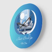 私の時間だけ青く呼吸 ラージ壁時計 (傾斜)