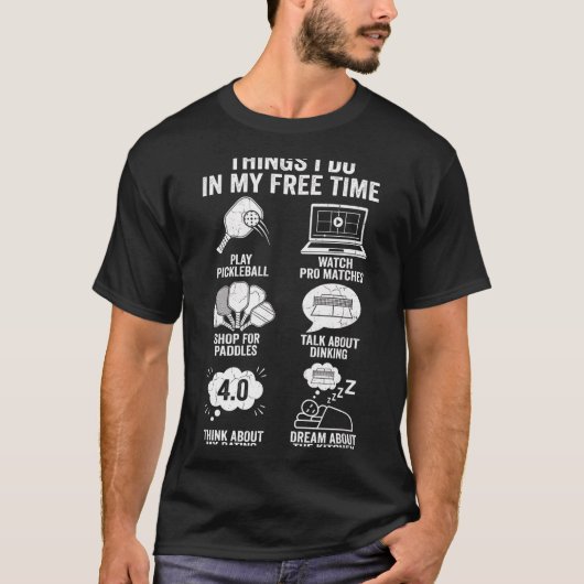 私の時間にする面白いピックルボール Tシャツ (正面)