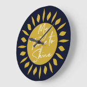 私の時間を輝かせ、太陽のプリント時計 ラージ壁時計 (傾斜)