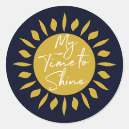 私の時間を輝くには、太陽プリントラウンドクラシックステッカー ラウンドシール
