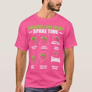 私の暇な時にやること可愛いおもしろいカメレオン Tシャツ