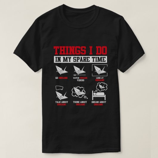私の暇な時にやること紙折り紙 Tシャツ (デザイン正面)