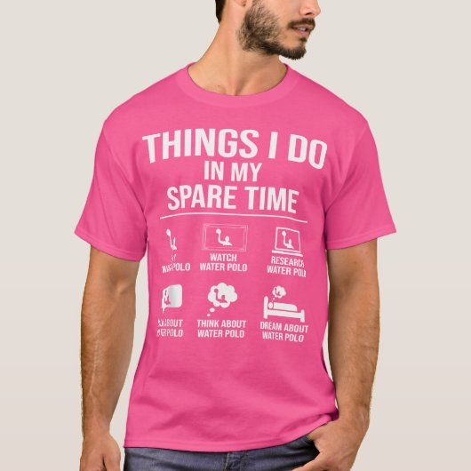 私の暇な時に水ポロの事水おもしろい球 Tシャツ (正面)